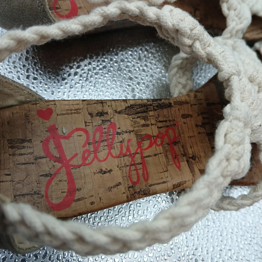 Jellypop Beige Macrame Sandals Women's Size 7
